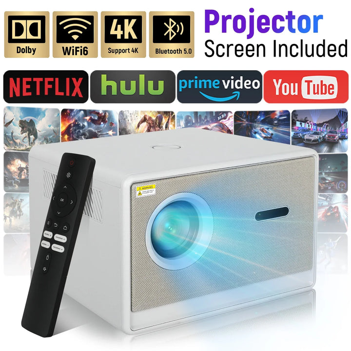 Smart Projector 1080P – Wi-Fi 6, Auto Focus, Android 11, 600 ANSI