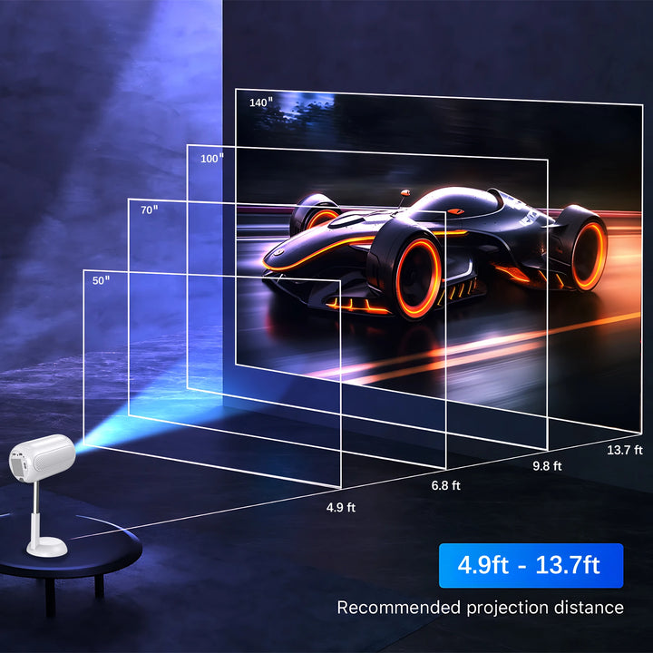 Mini Projector – 1080p, WiFi, Bluetooth, Foldable Stand
