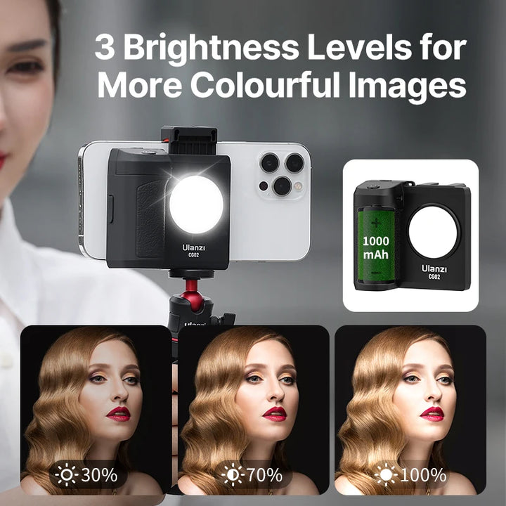 Selfie Grip with LED Fill Light & Bluetooth Shutter